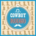 Wild West card with cowboy boots decoration and text