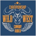 Wild west championship - cowboy rodeo. Vector Royalty Free Stock Photo