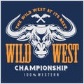 Wild west championship - cowboy rodeo. Vector Royalty Free Stock Photo
