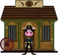 Wild West Cow Cowboy at Jailhouse