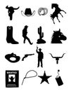 Wild west and cowboy icons