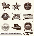 Wild West Cowboy Labels and Stickers