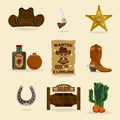 Wild west cowboy objects