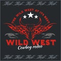 Wild west - cowboy rodeo. Vector emblem. Royalty Free Stock Photo