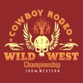 Wild west - cowboy rodeo. Vector emblem. Royalty Free Stock Photo