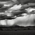 Wild west desert cloudy sky creepy scene brewing large storm dark scary