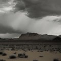 Wild west desert cloudy sky creepy scene storm brewing in distance