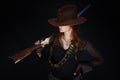 Wild west girl with rifle