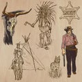 Wild West - Hand drawn vector pack Royalty Free Stock Photo