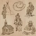 Wild West - Hand drawn vector pack Royalty Free Stock Photo