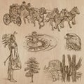 Wild West - Hand drawn vector pack Royalty Free Stock Photo