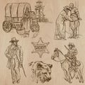 Wild West - Hand drawn vector pack Royalty Free Stock Photo