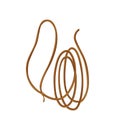 Wild west lasso. Cartoon rope on white background