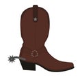 Wild west leather cowboy boot with spur. Royalty Free Stock Photo