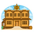 Wild West. Police station. Sheriff. Game background