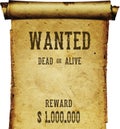 Wild West poster WANTED vestern. Royalty Free Stock Photo