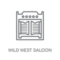 wild west Saloon linear icon. Modern outline wild west Saloon lo