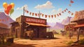 A wild west scene with \'Yeehaw! It\'s Your Birthday!\'