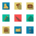 Wild west set icons in flat style. Big collection of wild west vector symbol Royalty Free Stock Photo