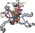 Wild west sheriff bravely rides