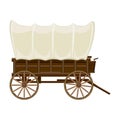 Wild west wagon vector icon.Cartoon vector icon isolated on white background wild west cart . Royalty Free Stock Photo
