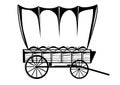 Wild west wagon. Vector Western illustration Royalty Free Stock Photo