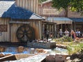 Log flume ride wild west scenery summer season family fun