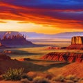 Wild west western native american indian landscape Graphic Art