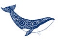 Wild Whale with Ethnic Ornaments