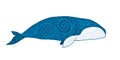 Wild Whale with Ethnic Ornaments