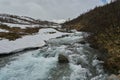 wild white water rapids in the highlands of Aurlandsvegen Royalty Free Stock Photo