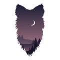 Wild Wolf Head Silhouette