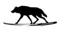 Wild wolf and samurai katana sword black vector design Royalty Free Stock Photo