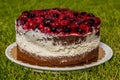 Wildberry cake on a gra