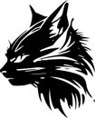 Wildcat - black and white vector illustration