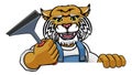 Wildcat Car Or Window Cleaner Holding Squeegee