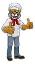 Wildcat Chef Mascot Cartoon Character