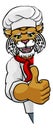 Wildcat Chef Mascot Sign Cartoon Character Royalty Free Stock Photo