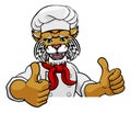 Wildcat Chef Mascot Sign Cartoon Character Royalty Free Stock Photo