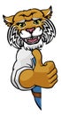 Wildcat Construction Cartoon Mascot Handyman