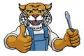 Wildcat Electrician Handyman Holding Screwdriver