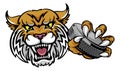 Wildcat Ice Hockey Player Animal Sports Mascot Royalty Free Stock Photo