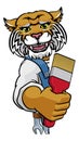 Wildcat Painter Decorator Holding Paintbrush