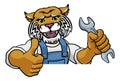 Wildcat Plumber Or Mechanic Holding Spanner