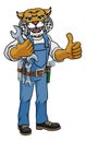 Wildcat Plumber Or Mechanic Holding Spanner