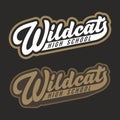 Wildcats lettering in vintage style. High school t-shirt design