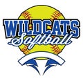 Wildcats Softball Design With Banner and Ball