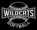 Wildcats Softball Graphic-One Color-White