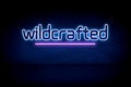 wildcrafted - blue neon announcement signboard Royalty Free Stock Photo