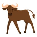 Wildebeest icon, cartoon style Royalty Free Stock Photo